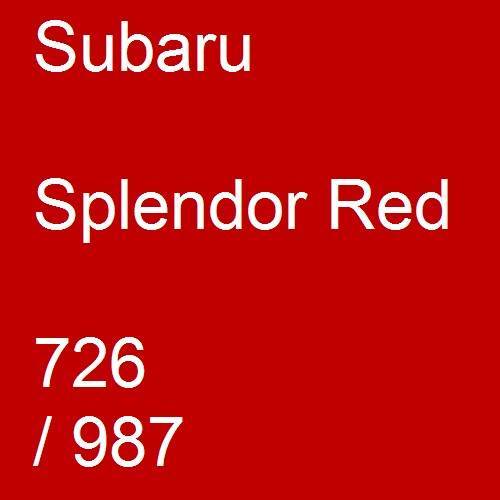 Subaru, Splendor Red, 726 / 987.